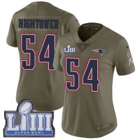 Nike New England Patriots #54 Dont'a Hightower Olive Super Bowl LIII Bound Women's Stitched NFL Limited 2017 Salute to Service Jersey