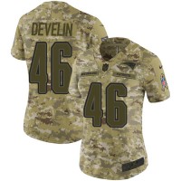 Nike New England Patriots #46 James Develin Camo Women's Stitched NFL Limited 2018 Salute to Service Jersey
