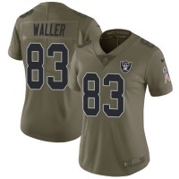 Nike Las Vegas Raiders #83 Darren Waller Olive Women's Stitched NFL Limited 2017 Salute to Service Jersey