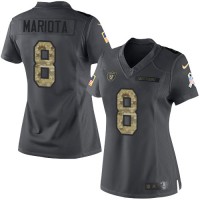 Nike Las Vegas Raiders #8 Marcus Mariota Black Women's Stitched NFL Limited 2016 Salute to Service Jersey