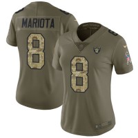 Nike Las Vegas Raiders #8 Marcus Mariota Olive/Camo Women's Stitched NFL Limited 2017 Salute To Service Jersey