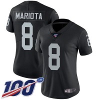 Nike Las Vegas Raiders #8 Marcus Mariota Black Team Color Women's Stitched NFL 100th Season Vapor Untouchable Limited Jersey