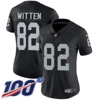 Nike Las Vegas Raiders #82 Jason Witten Black Team Color Women's Stitched NFL 100th Season Vapor Untouchable Limited Jersey
