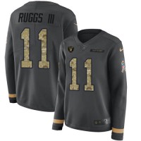 Nike Las Vegas Raiders #11 Henry Ruggs III Anthracite Salute to Service Women's Stitched NFL Limited Therma Long Sleeve Jersey