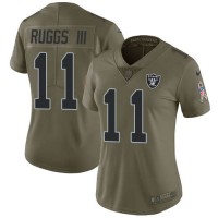 Nike Las Vegas Raiders #11 Henry Ruggs III Olive Women's Stitched NFL Limited 2017 Salute To Service Jersey