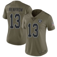 Nike Las Vegas Raiders #13 Hunter Renfrow Olive Women's Stitched NFL Limited 2017 Salute to Service Jersey