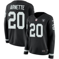 Nike Las Vegas Raiders #20 Damon Arnette Black Team Color Women's Stitched NFL Limited Therma Long Sleeve Jersey