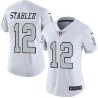 Nike Las Vegas Raiders #12 Kenny Stabler White Women's Stitched NFL Limited Rush Jersey