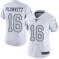 Nike Las Vegas Raiders #16 Jim Plunkett White Women's Stitched NFL Limited Rush Jersey