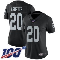 Nike Las Vegas Raiders #20 Damon Arnette Black Team Color Women's Stitched NFL 100th Season Vapor Untouchable Limited Jersey