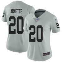 Nike Las Vegas Raiders #20 Damon Arnette Silver Women's Stitched NFL Limited Inverted Legend Jersey