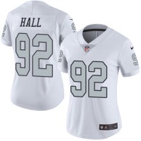 Nike Las Vegas Raiders #92 P.J. Hall White Women's Stitched NFL Limited Rush Jersey