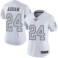 Nike Las Vegas Raiders #24 Johnathan Abram White Women's Stitched NFL Limited Rush Jersey