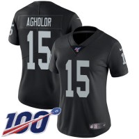 Nike Las Vegas Raiders #15 Nelson Agholor Black Team Color Women's Stitched NFL 100th Season Vapor Untouchable Limited Jersey