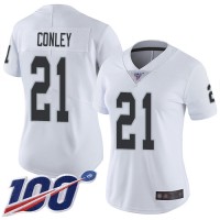 Nike Las Vegas Raiders #21 Gareon Conley White Women's Stitched NFL 100th Season Vapor Limited Jersey