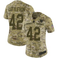 Nike Las Vegas Raiders #42 Cory Littleton Camo Women's Stitched NFL Limited 2018 Salute To Service Jersey