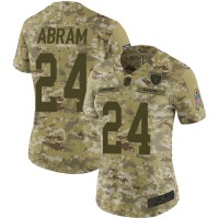 Nike Las Vegas Raiders #24 Johnathan Abram Camo Women's Stitched NFL Limited 2018 Salute to Service Jersey