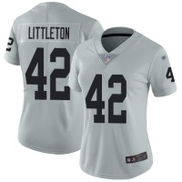 Nike Las Vegas Raiders #42 Cory Littleton Silver Women's Stitched NFL Limited Inverted Legend Jersey