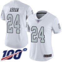 Nike Las Vegas Raiders #24 Johnathan Abram White Women's Stitched NFL Limited Rush 100th Season Jersey