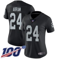 Nike Las Vegas Raiders #24 Johnathan Abram Black Team Color Women's Stitched NFL 100th Season Vapor Limited Jersey