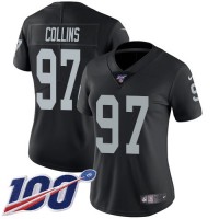 Nike Las Vegas Raiders #97 Maliek Collins Black Team Color Women's Stitched NFL 100th Season Vapor Untouchable Limited Jersey