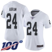 Nike Las Vegas Raiders #24 Johnathan Abram White Women's Stitched NFL 100th Season Vapor Limited Jersey