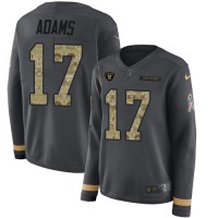 Nike Las Vegas Raiders #17 Davante Adams Anthracite Salute to Service Women's Stitched NFL Limited Therma Long Sleeve Jersey