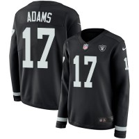 Nike Las Vegas Raiders #17 Davante Adams Black Team Color Women's Stitched NFL Limited Therma Long Sleeve Jersey