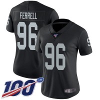 Nike Las Vegas Raiders #96 Clelin Ferrell Black Team Color Women's Stitched NFL 100th Season Vapor Limited Jersey