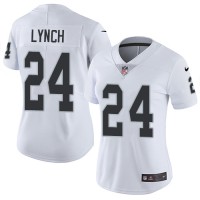 Nike Las Vegas Raiders #24 Marshawn Lynch White Women's Stitched NFL Vapor Untouchable Limited Jersey