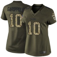 Nike Las Vegas Raiders #10 Jimmy Garoppolo Green Women's Stitched NFL Limited 2015 Salute to Service Jersey