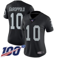 Nike Las Vegas Raiders #10 Jimmy Garoppolo Black Team Color Women's Stitched NFL 100th Season Vapor Untouchable Limited Jersey