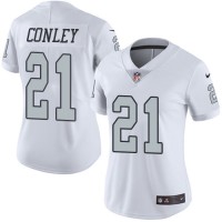 Nike Las Vegas Raiders #21 Gareon Conley White Women's Stitched NFL Limited Rush Jersey