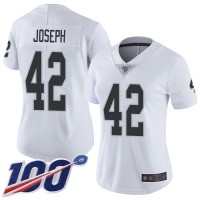 Nike Las Vegas Raiders #42 Karl Joseph White Women's Stitched NFL 100th Season Vapor Limited Jersey