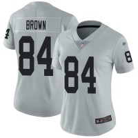 Nike Las Vegas Raiders #84 Antonio Brown Silver Women's Stitched NFL Limited Inverted Legend Jersey