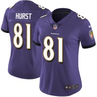 Nike Baltimore Ravens #81 Hayden Hurst Purple Team Color Women's Stitched NFL Vapor Untouchable Limited Jersey