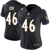 Nike Baltimore Ravens #46 Morgan Cox Black Alternate Women's Stitched NFL Vapor Untouchable Limited Jersey