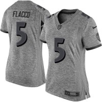 Nike Baltimore Ravens #5 Joe Flacco Gray Women's Stitched NFL Limited Gridiron Gray Jersey