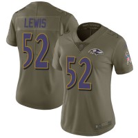 Nike Baltimore Ravens #52 Ray Lewis Olive Women's Stitched NFL Limited 2017 Salute to Service Jersey