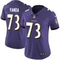 Nike Baltimore Ravens #73 Marshal Yanda Purple Team Color Women's Stitched NFL Vapor Untouchable Limited Jersey