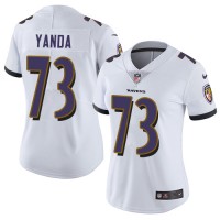 Nike Baltimore Ravens #73 Marshal Yanda White Women's Stitched NFL Vapor Untouchable Limited Jersey