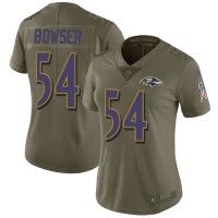 Nike Baltimore Ravens #54 Tyus Bowser Olive Women's Stitched NFL Limited 2017 Salute to Service Jersey
