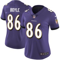 Nike Baltimore Ravens #86 Nick Boyle Purple Team Color Women's Stitched NFL Vapor Untouchable Limited Jersey