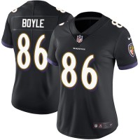Nike Baltimore Ravens #86 Nick Boyle Black Alternate Women's Stitched NFL Vapor Untouchable Limited Jersey