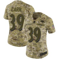 Nike Baltimore Ravens #39 Brandon Carr Camo Women's Stitched NFL Limited 2018 Salute To Service Jersey