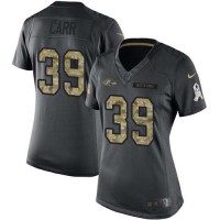 Nike Baltimore Ravens #39 Brandon Carr Black Women's Stitched NFL Limited 2016 Salute to Service Jersey