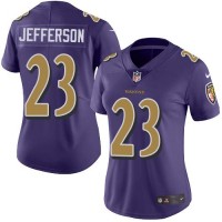 Nike Baltimore Ravens #23 Tony Jefferson Purple Women's Stitched NFL Limited Rush Jersey