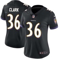 Nike Baltimore Ravens #36 Chuck Clark Black Alternate Women's Stitched NFL Vapor Untouchable Limited Jersey
