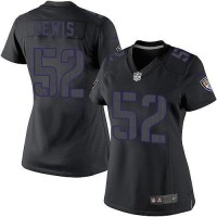 Nike Baltimore Ravens #52 Ray Lewis Black Impact Women's Stitched NFL Limited Jersey