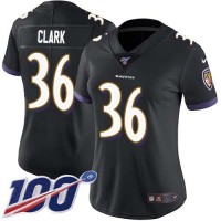 Nike Baltimore Ravens #36 Chuck Clark Black Alternate Women's Stitched NFL 100th Season Vapor Untouchable Limited Jersey